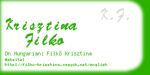 krisztina filko business card