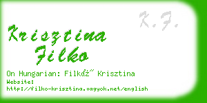 krisztina filko business card